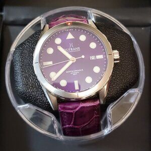 Dufrane Barton Springs II Watch – Purple Dial + $300 Alligator Strap + Extras